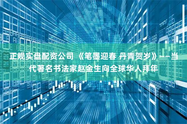 正规实盘配资公司 《笔墨迎春 丹青贺岁》——当代著名书法家赵金生向全球华人拜年